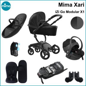 Komplett Barnvagnspaket - Mima Xari BLACK / BLACK Chassi & Starter Pack