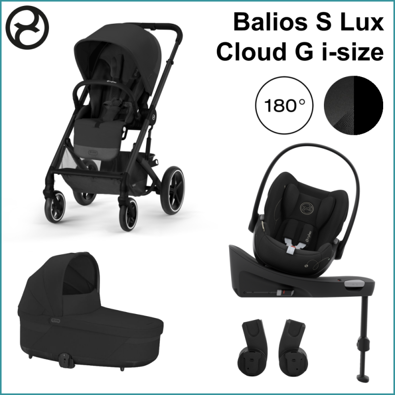 Complete Stroller Kit - Cybex Balios S Lux incl. Cloud G i-Size BLACK / MOON BLACK