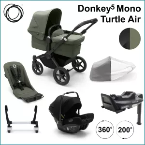 Complete Starter Pack - Bugaboo Donkey5 Mono incl. Turlte Air BLACK / FOREST GREEN