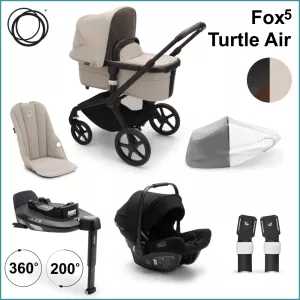 Complete Starter Pack - Bugaboo Fox5 incl. Turlte Air BLACK / DESERT TAUPE