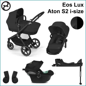 Complete Stroller Kit - Cybex Eos Lux incl. Aton S2 i-Size BLACK / MOON BLACK