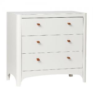 Leander Classic Dresser with Leather Handles and Soft-closing Drawers White