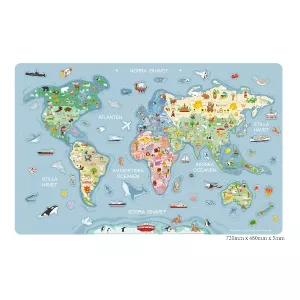 Leklyckan Viga Toys World Map Wall Canvas Puzzle and Whiteboard