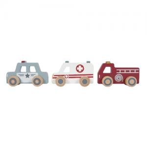 Little Dutch Wooden emergency vehicles - Ambulance, Fire Engine & Police Car