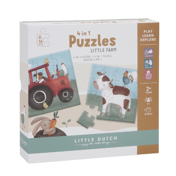 Little Dutch Pussel 4-in-1 Little Farm 2+