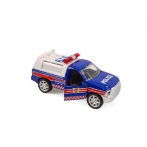 Magni Tin Car Emergency Vehicle Police Car Blue With Sound, Light & Pullback