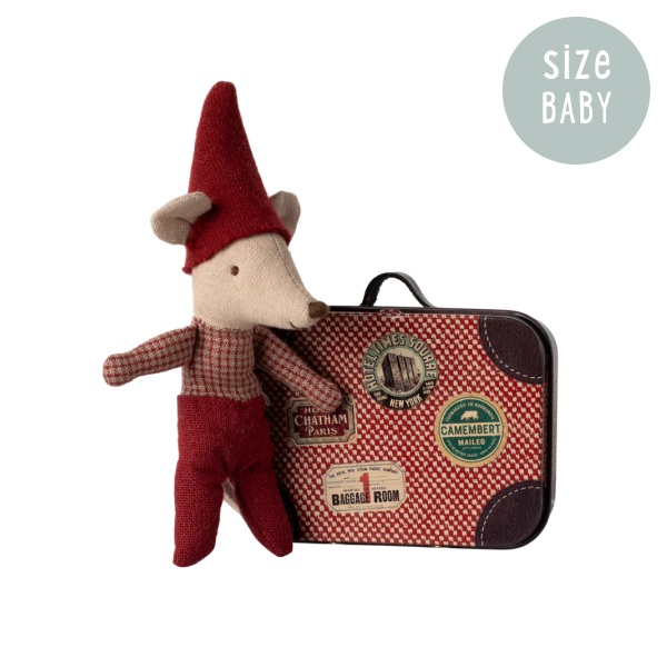 Maileg Mouse Baby in Suitcase - Christmas 