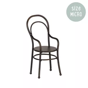 Maileg Micro Chair with Armrest - Svart