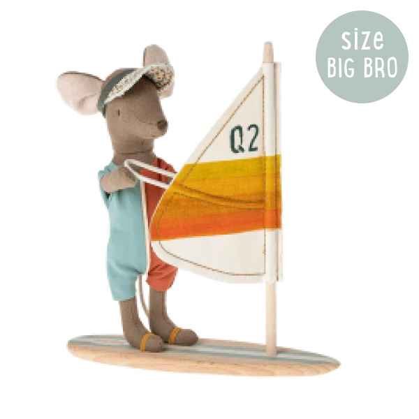 Maileg Mouse Surfer Big Brother with Cap
