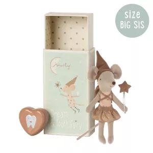 Maileg Mouse Big Sister Tooth Fairy in Matchbox - Rose