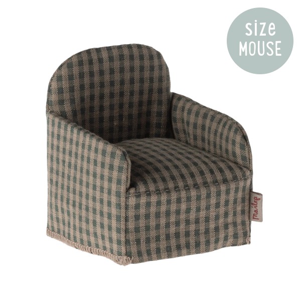 Maileg Mouse Chair - Green Checker