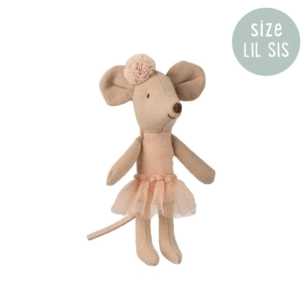 Maileg Mouse Little Sister Ballerina Headband - Ljusrosa