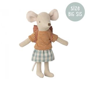 Maileg Mouse Tricycle Big Sister With Bag Old Rose