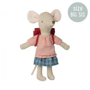 Maileg Mouse Tricycle Big Sister With Bag Red