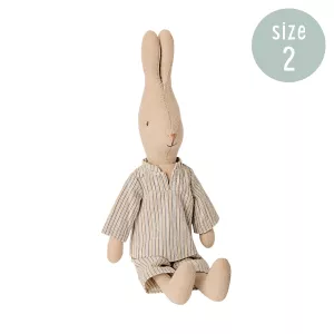 Maileg Size 2 Rabbit - Randig Pyjamas