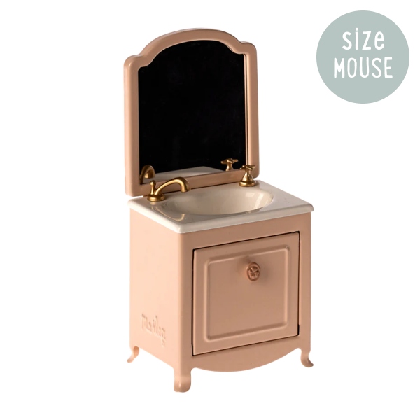 Maileg Sink Dresser With Mirror Mouse - Powder