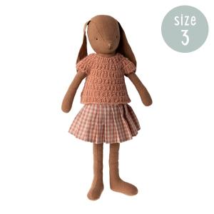 Maileg Size 3 Bunny Chocolate Brown - Knitted Shirt and Skirt