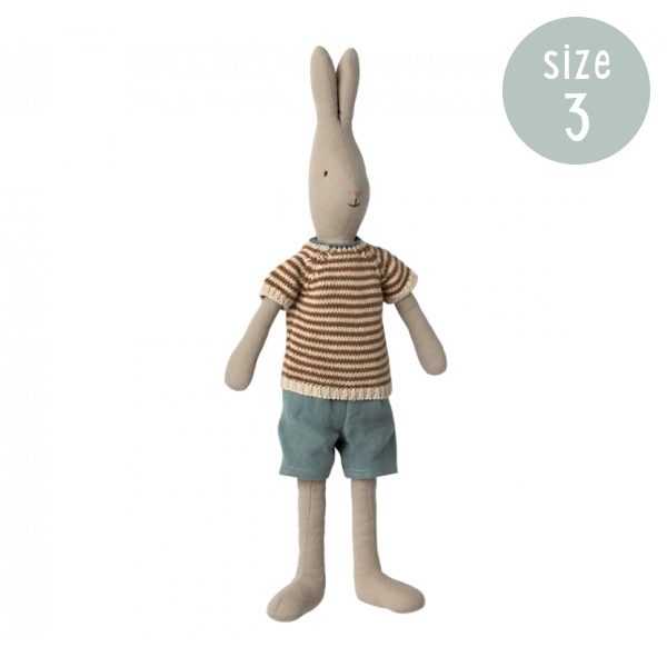 Maileg Size 3 Rabbit Classic - Knitted Shirt And Shorts