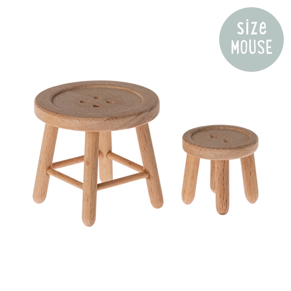 Maileg Table and Stool Set Mouse