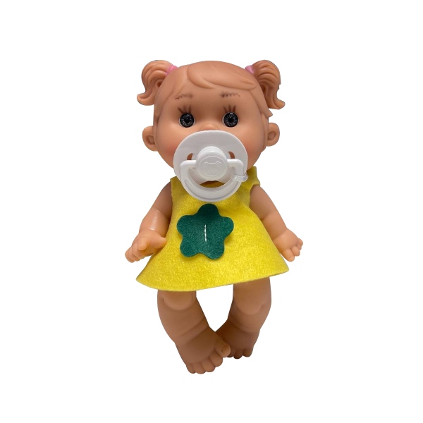 Marina & Pau Nenotin Doll Small With Pacifier - Yellow Dress