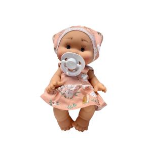 Marina & Pau Nenotin Doll Small With Pacifier - Pink Dress Hedgehog Bunny