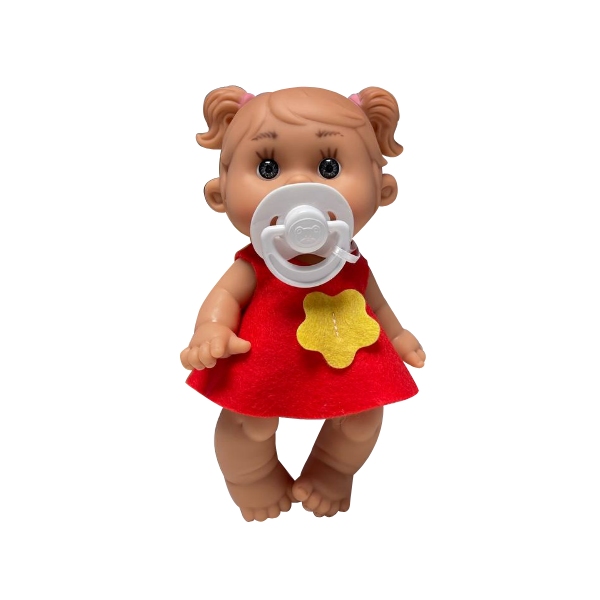 Marina & Pau Nenotin Doll Small With Pacifier - Red Dress