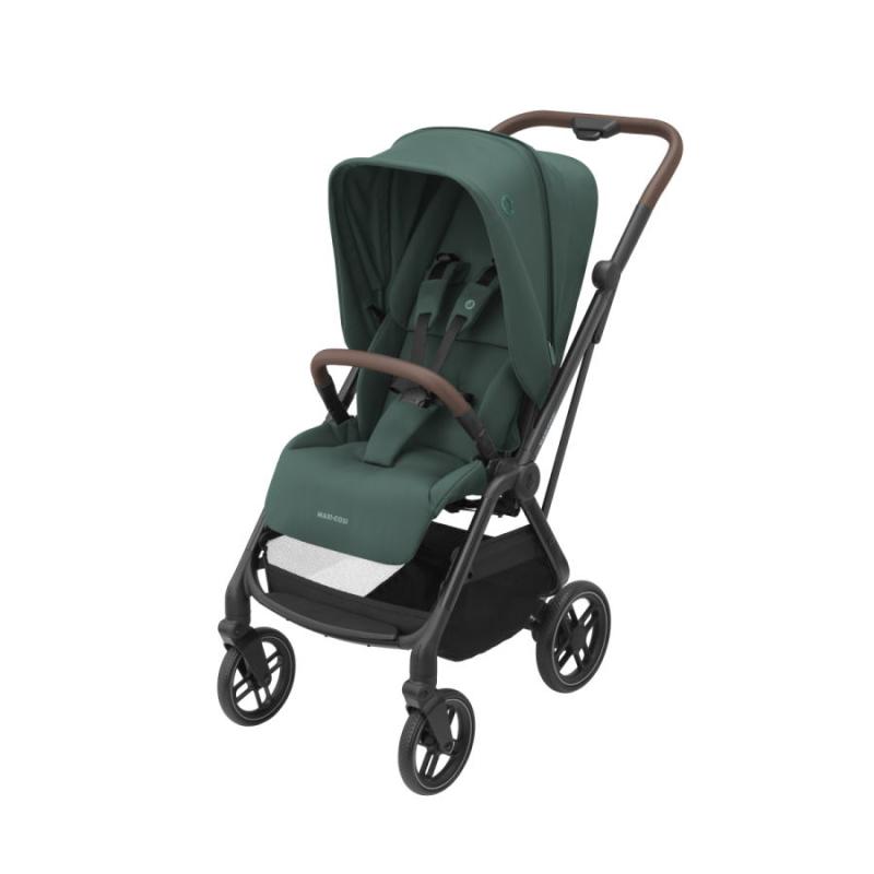 Maxi-Cosi Leona 2 ESSENTIAL GREEN Stroller (Black chassis / Brown Leatherette)