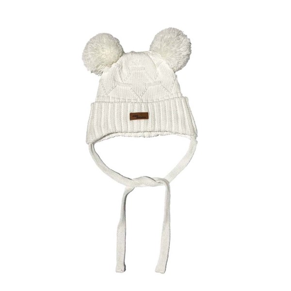 Mini Dreams Hat Knitted Pom Pom White