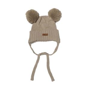 Mini Dreams Mössa Stickad Pom Pom Sand