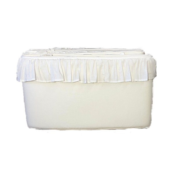 Mini Dreams Crib Cover 30X360 cm White with Ruffles
