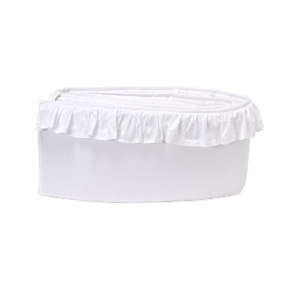 Mini Dreams Crib Cover - White with Ruffles