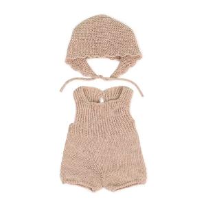 Miniland Doll Clothes Set Knitted Outfit Beige 38 cm