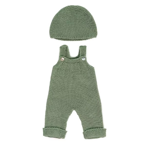 Miniland Doll Clothes Set Knitted Outfit Green 38 cm