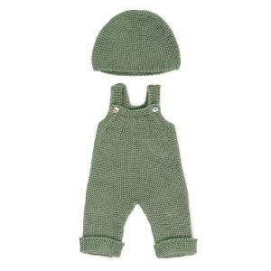 Miniland Doll Clothes Set Knitted Outfit Green 38 cm