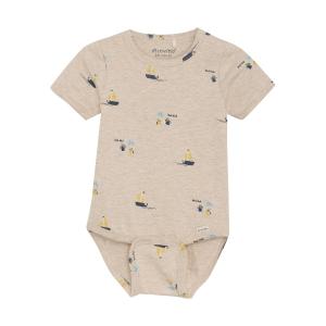 Minymo Body Short Sleeves Beige Fishes Boats
