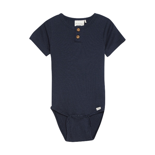 Minymo Body Short Sleeves with Buttons Blue Nights