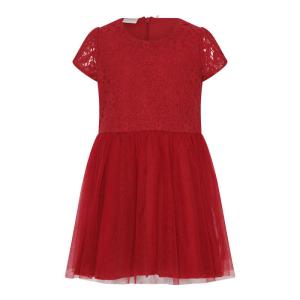 Minymo Dress Short Sleeved Lace Tulle Red