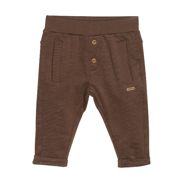 Minymo Sweatpants with Pockets and Buttons Brown