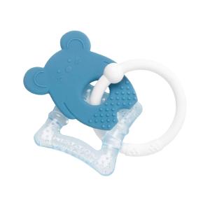 Nattou Soft Silicone Teether with Cooler Blue Mouse