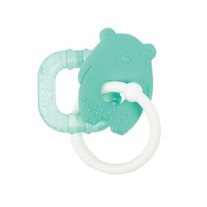 Nattou Soft Silicone Teether with Cooler Green Bear