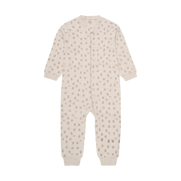 Pippi Nightsuit with Zipper Panda Beige