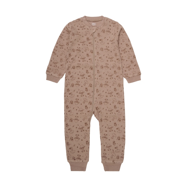 Pippi Nightsuit with Zipper Mushrooms Brown