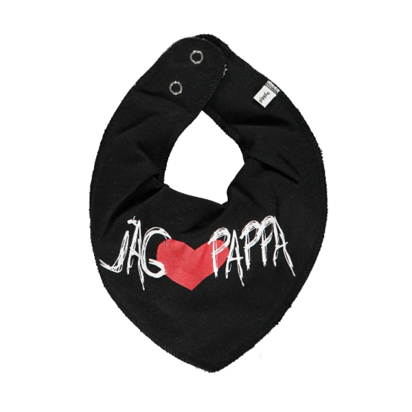 Pippi Scarf Fabric Bib - 106 Black I Love Dad