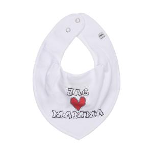 Pippi Scarf Fabric Bib - 106 White I Love Mom