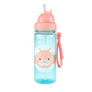 Skip Hop Bottle With Straw Zoo Cat 390ml