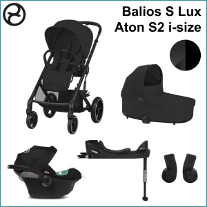 Startpaket - Cybex Balios S Lux inkl. Aton S2 i-Size BLACK / MOON BLACK