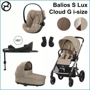 Startpaket - Cybex Balios S Lux TAUPE / ALMOND BEIGE inkl. Cloud G i-Size PLUS