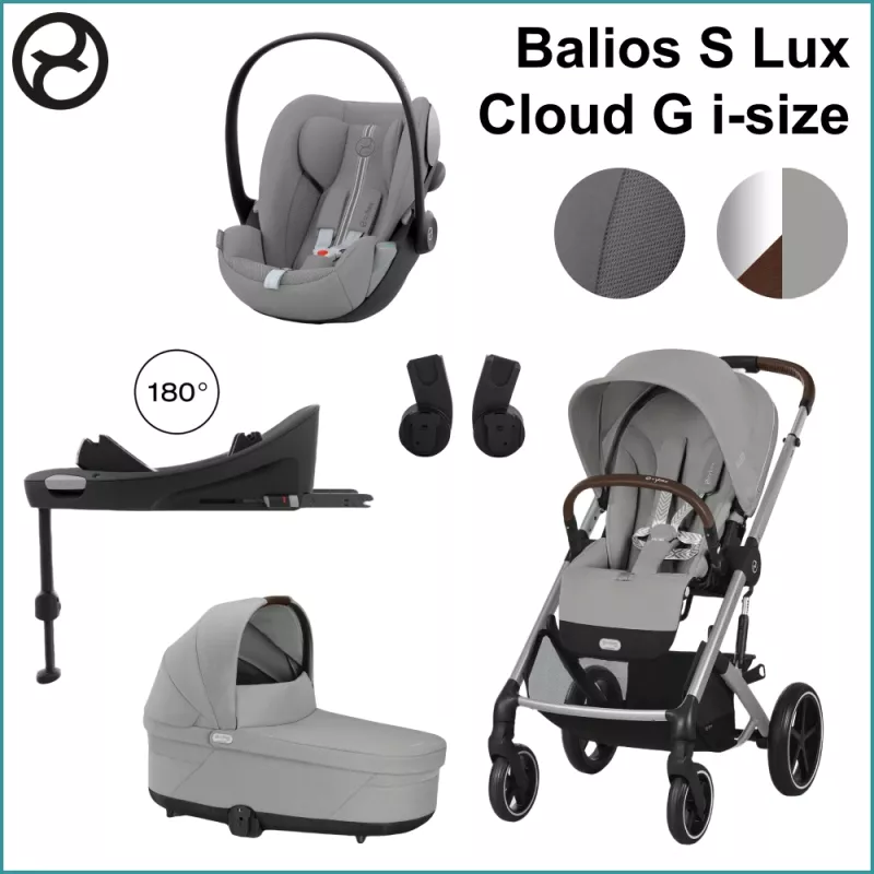 Startpaket - Cybex Balios S Lux SILVER / STONE GREY inkl. Cloud G i-Size PLUS