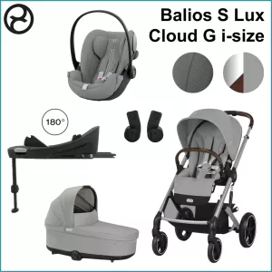 Startpaket - Cybex Balios S Lux SILVER / STONE GREY inkl. Cloud G i-Size PLUS