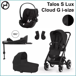 Startpaket - Cybex Talos S Lux BLACK / MOON BLACK inkl. Cloud G i-Size COMFORT